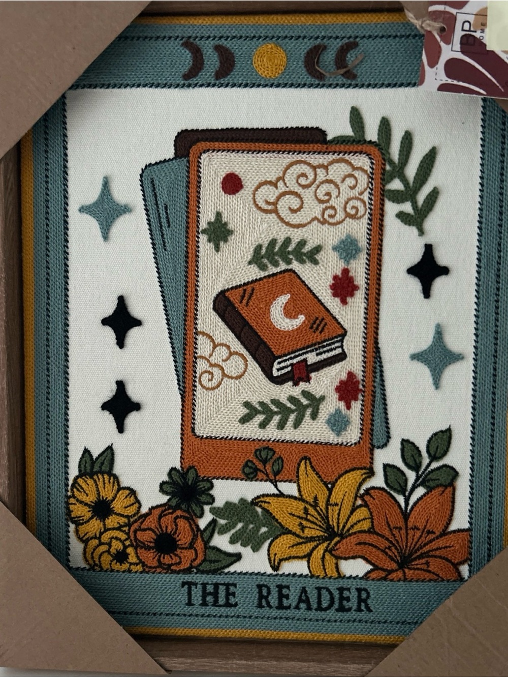 BP “The Reader” Embroidered Wall Art - Multicolor 12” x 15”